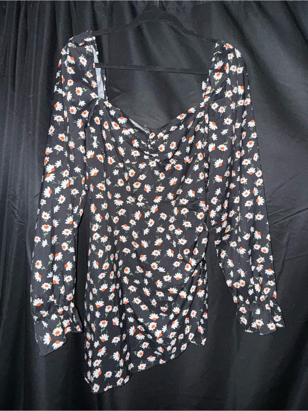 Black Floral Mini Dress